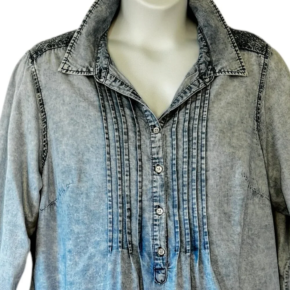 Vintage America Blue Tunic Top - Picture 2 of 10